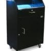 Deluxe Security Podium with LED installed, illuminating the work area