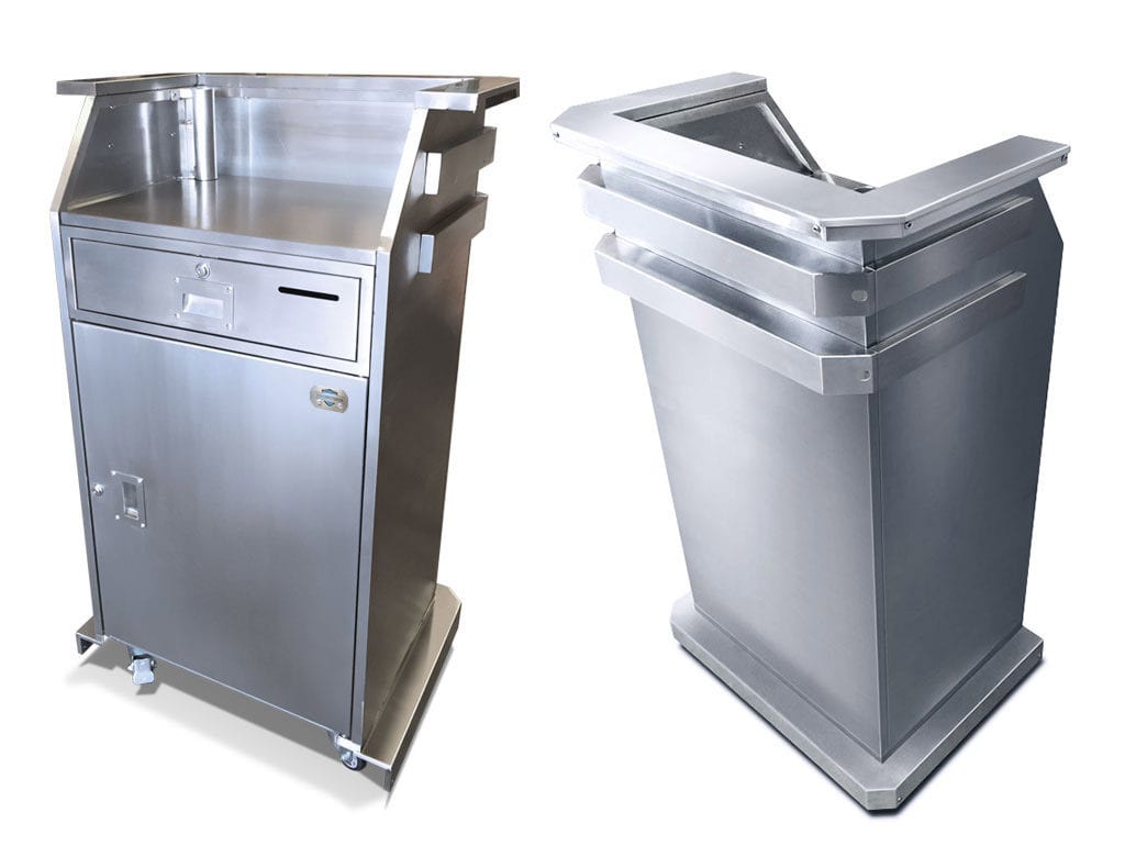 all stainless steel security podium