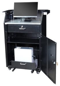 Deluxe Security Podium with PC tray