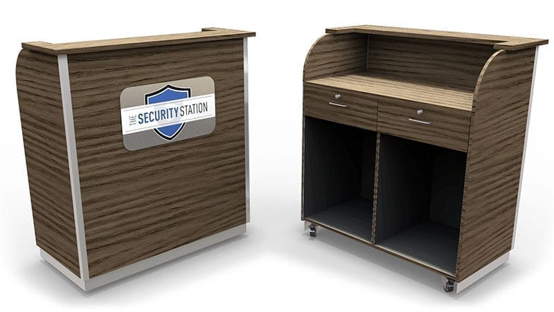 Security Desk Custom Wood - Greige Ash laminate