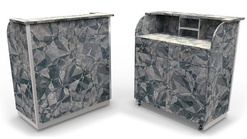 Security Desk Custom Wood - Dappled Concrete laminate