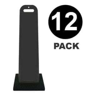 Blank Line Control Delineator Sign Base Black 12 Pack