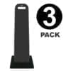 Blank Line Control Delineator Sign Base Black 3 Pack