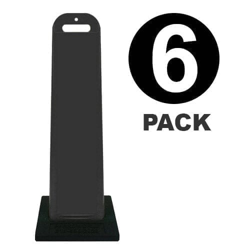 Blank Line Control Delineator Sign Base Black 6 Pack