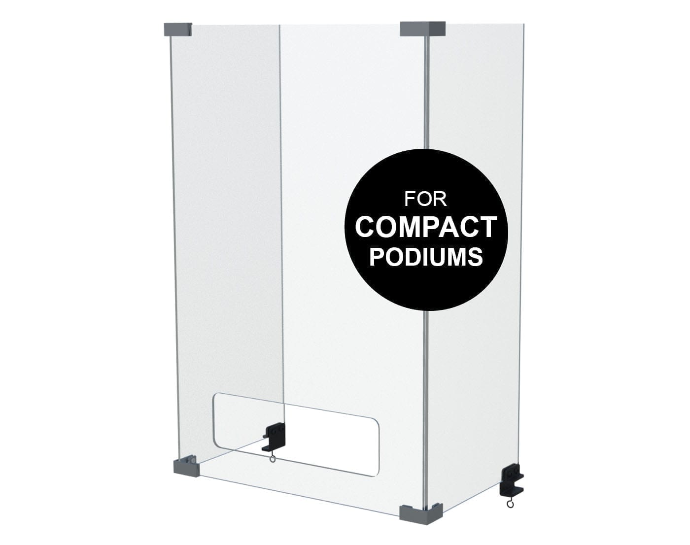 3 Panel Sneeze Guard for Compact Podiums