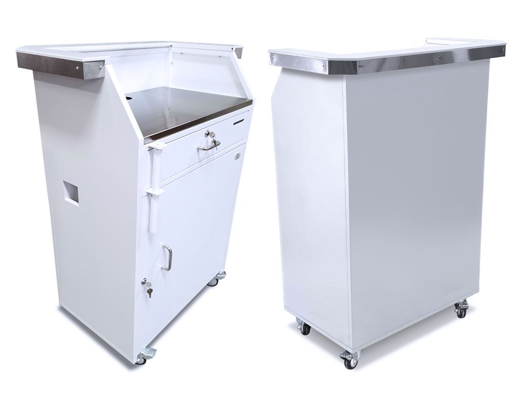 White Valet Podium - 100 Key Slot