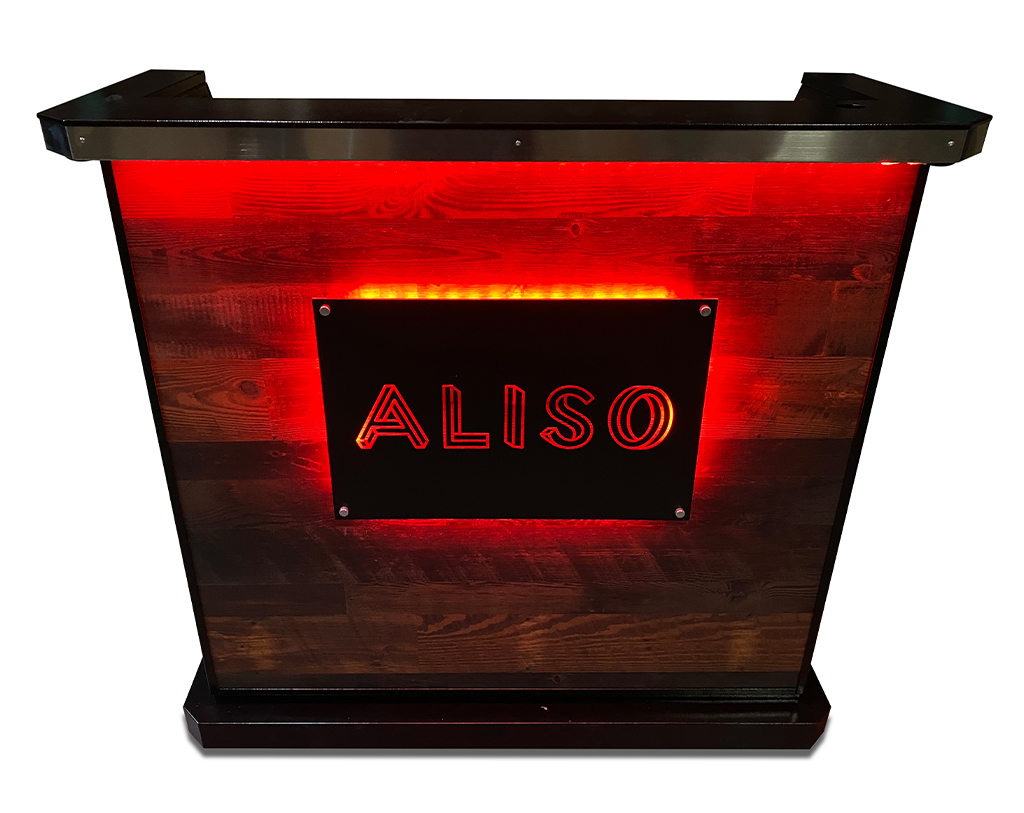 Aliso Custom Professional Desk with LED Sign