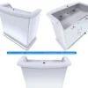White Custom Portable Professional Security Desk podium curved counters