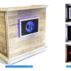 White Custom Portable Professional Security Desk with LED Sign