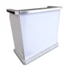 White Custom Portable Professional Security Desk with White Acrylic Panels - Front